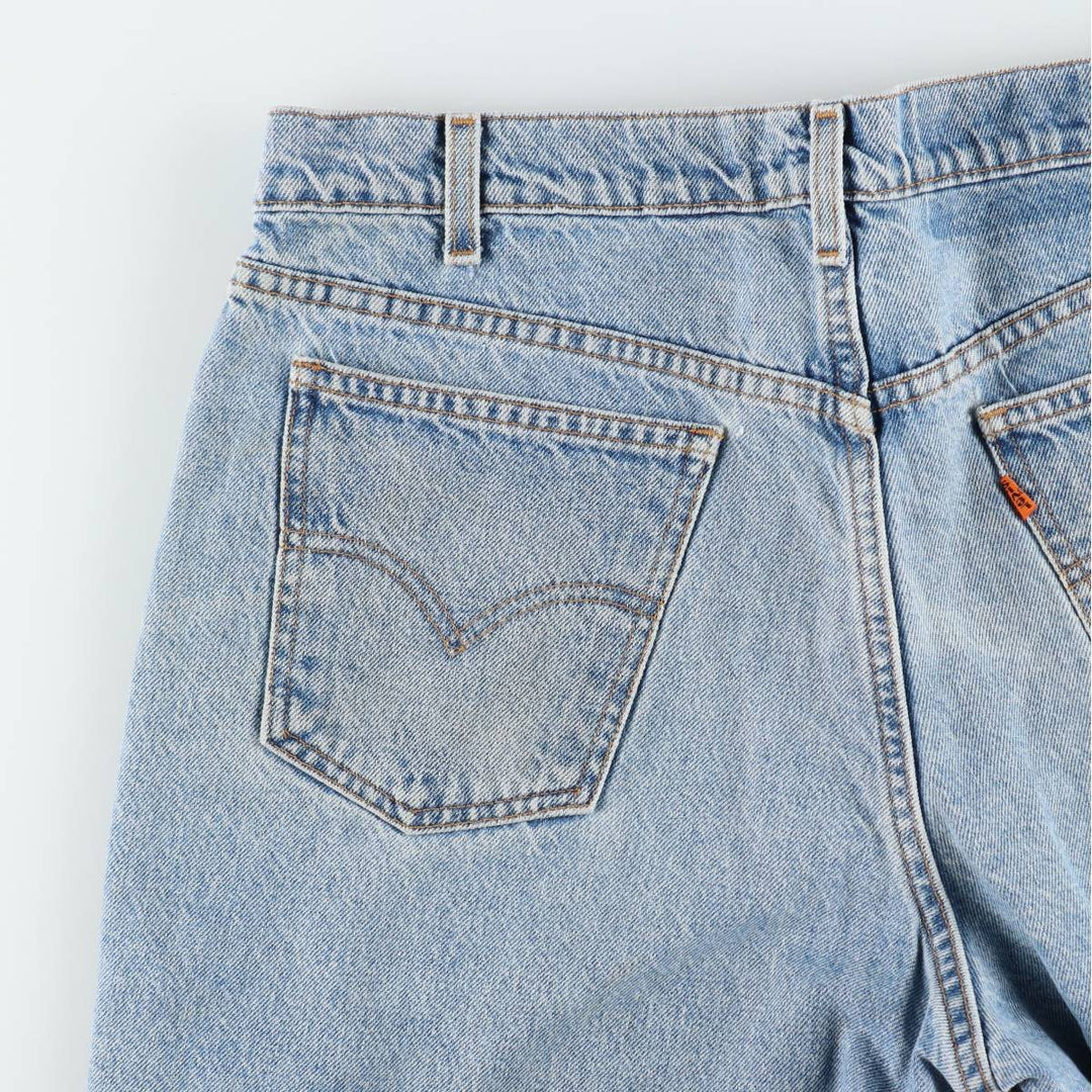90'S Levi's 36550-0214 Relaxed Fit Orange Tab Denim Shorts (Men's W36 equivalent) cotton blue type Vintage Second Hand