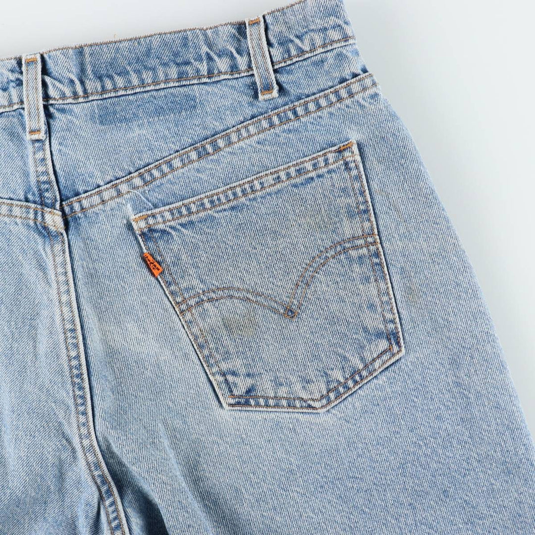 90'S Levi's 36550-0214 Relaxed Fit Orange Tab Denim Shorts (Men's W36 equivalent) cotton blue type Vintage Second Hand