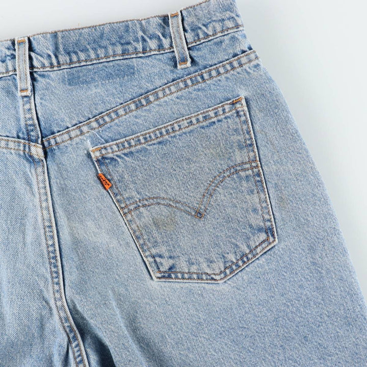90'S Levi's 36550-0214 Relaxed Fit Orange Tab Denim Shorts (Men's W36 equivalent) cotton blue type Vintage Second Hand