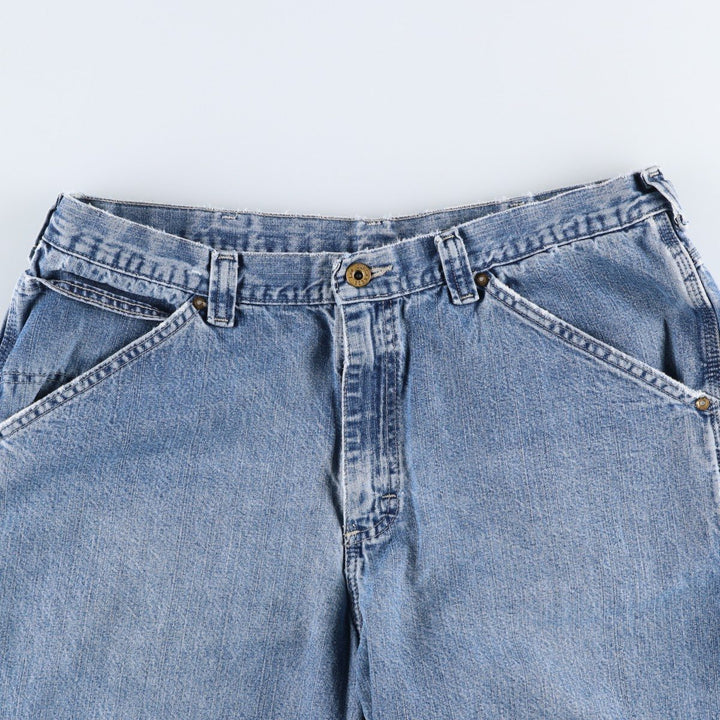 Lee DUNGAREES denim painter shorts, half pants, men's size w36 unclear blue type Vintage Second Hand