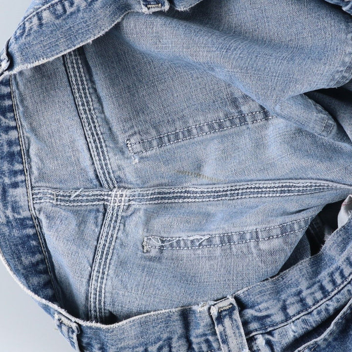 Lee DUNGAREES denim painter shorts, half pants, men's size w36 unclear blue type Vintage Second Hand
