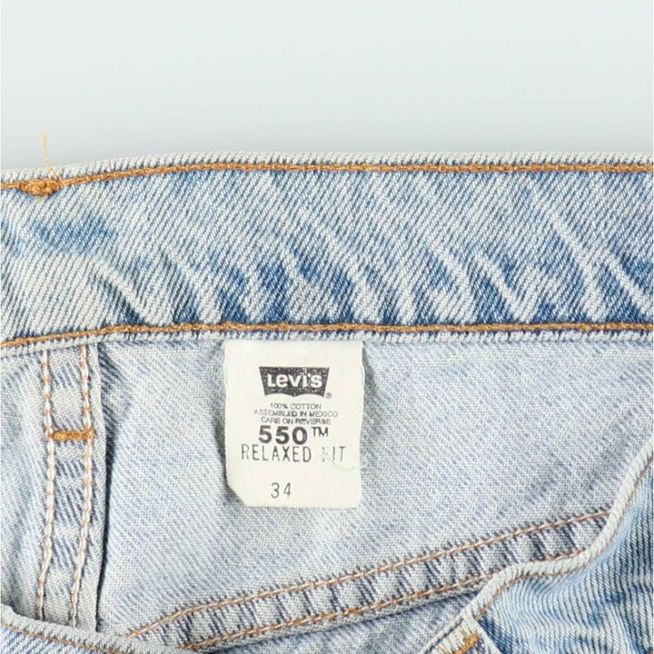 90'S Levi's 550 Relaxed Fit Orange Tab Denim Shorts, Men's Size W33 (approx.), Vintage cotton blue type Vintage Second Hand