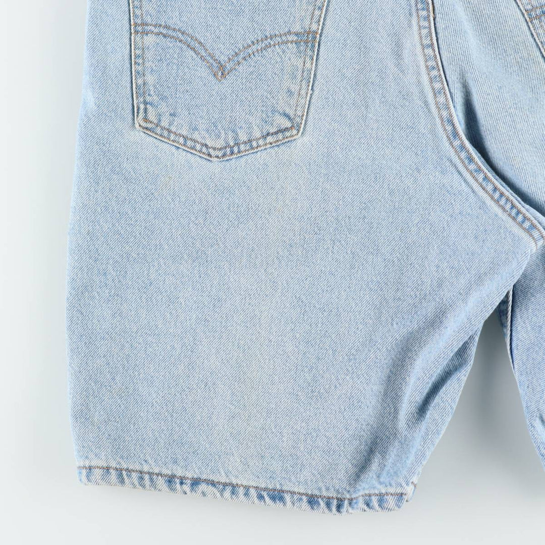 90'S Levi's 550 Relaxed Fit Orange Tab Denim Shorts, Men's Size W33 (approx.), Vintage cotton blue type Vintage Second Hand