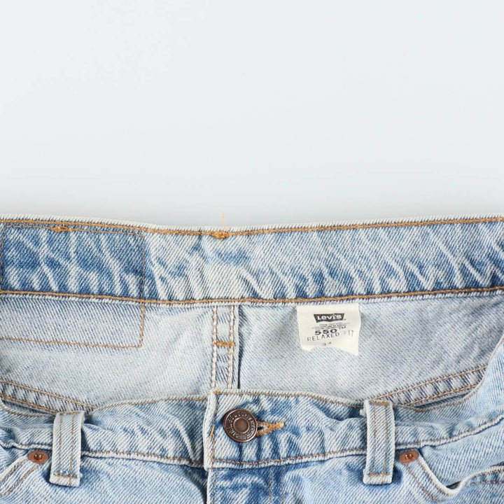 90'S Levi's 550 Relaxed Fit Orange Tab Denim Shorts, Men's Size W33 (approx.), Vintage cotton blue type Vintage Second Hand