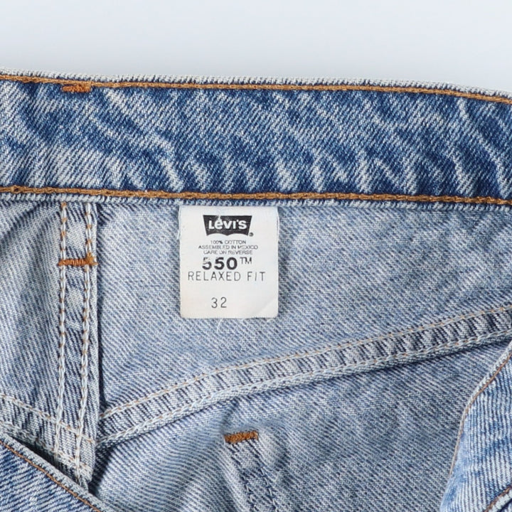 1990'S Levi's 37550-1714 Orange Tab Denim Shorts, Men's Size W32 (approx.), Vintage cotton blue type Vintage Second Hand