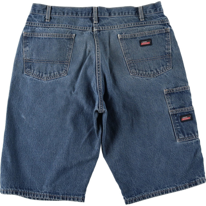 Dickies Loose Fit Denim Painter Shorts (Men's W37 equivalent) cotton blue type Vintage Second Hand