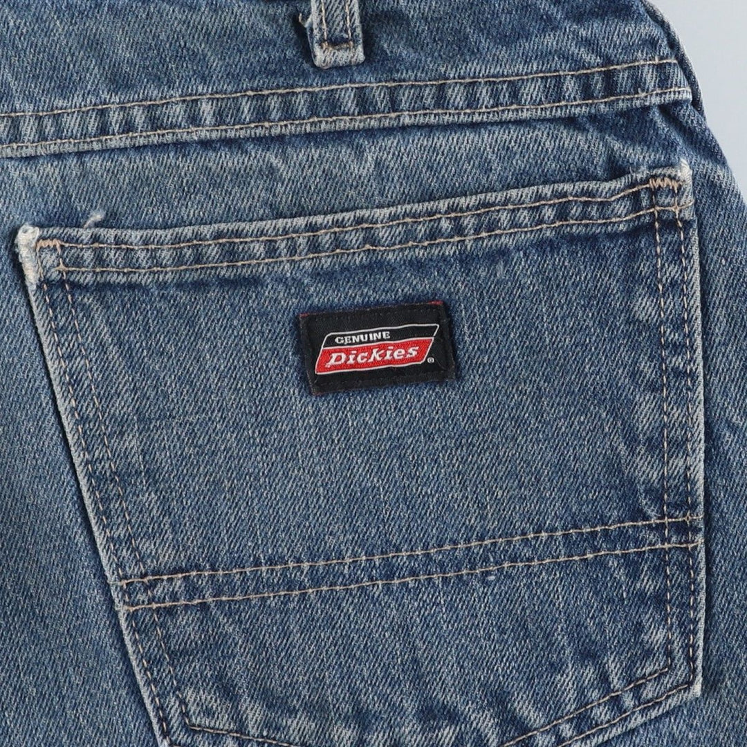 Dickies Loose Fit Denim Painter Shorts (Men's W37 equivalent) cotton blue type Vintage Second Hand