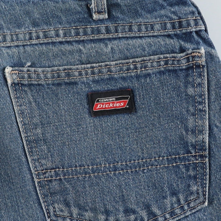 Dickies Loose Fit Denim Painter Shorts (Men's W37 equivalent) cotton blue type Vintage Second Hand