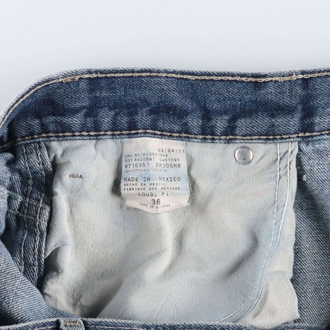 Dickies Loose Fit Denim Painter Shorts (Men's W37 equivalent) cotton blue type Vintage Second Hand