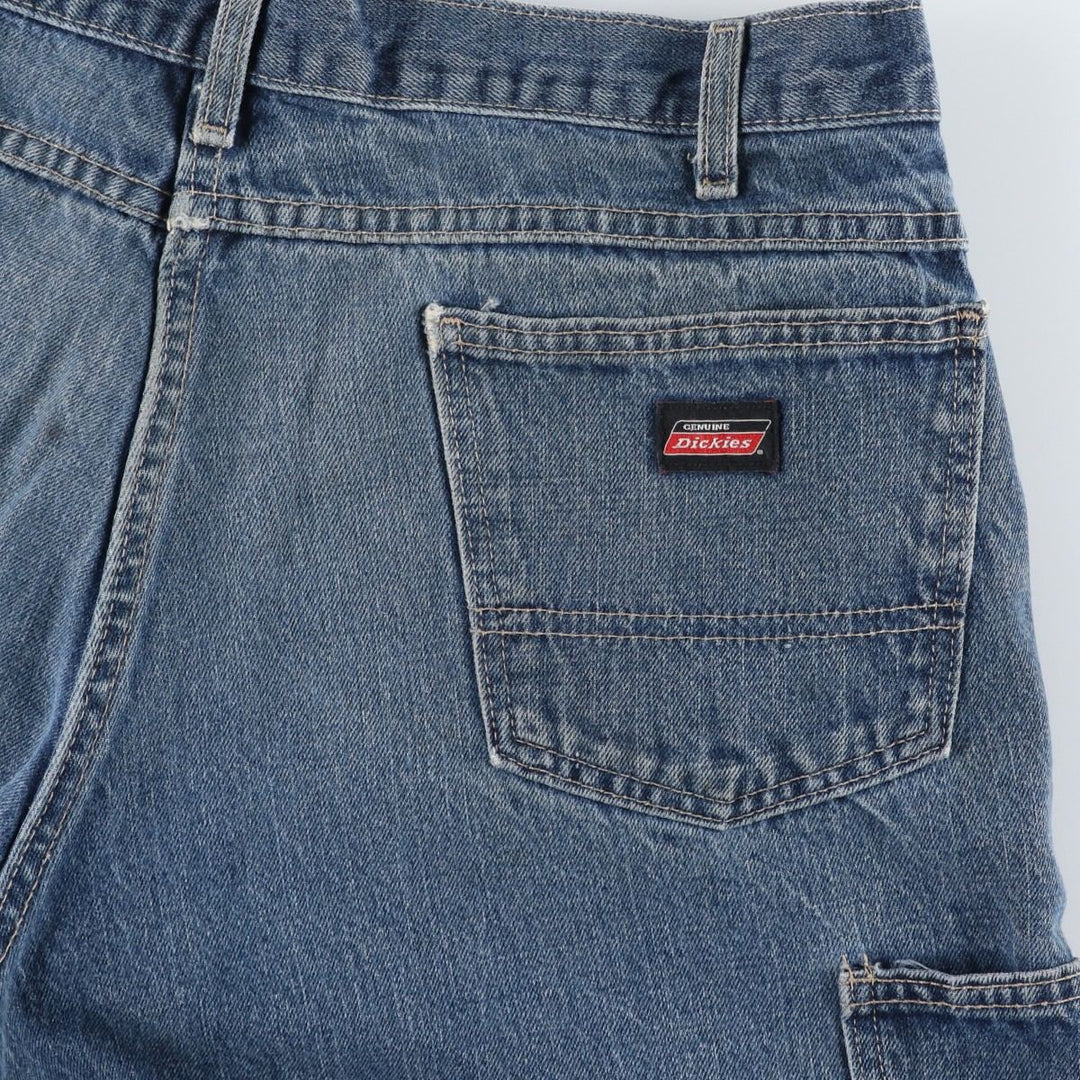 Dickies Loose Fit Denim Painter Shorts (Men's W37 equivalent) cotton blue type Vintage Second Hand
