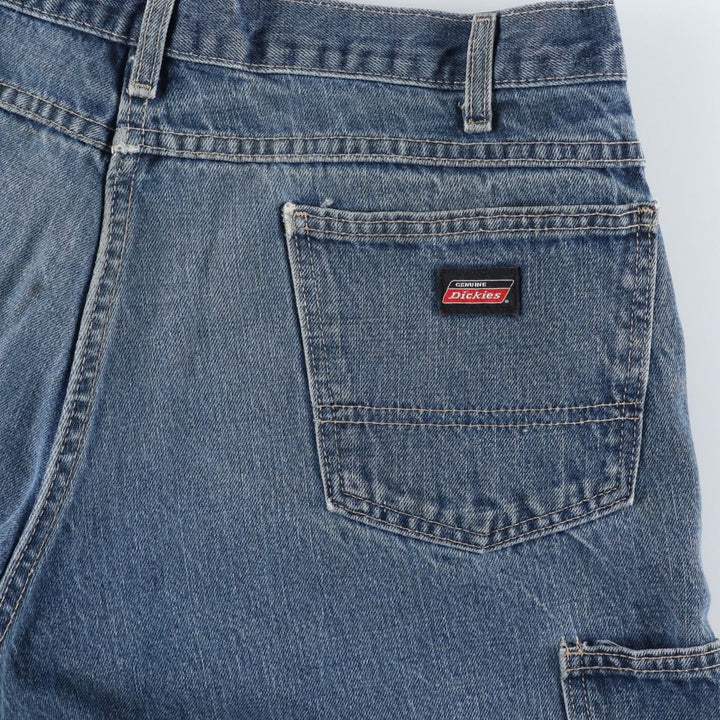 Dickies Loose Fit Denim Painter Shorts (Men's W37 equivalent) cotton blue type Vintage Second Hand
