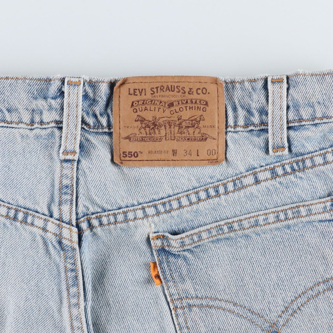 90'S Levi's 36550-0214 Orange Tab Denim Shorts, Men's W34 (approx.), Vintage cotton blue type Vintage Second Hand