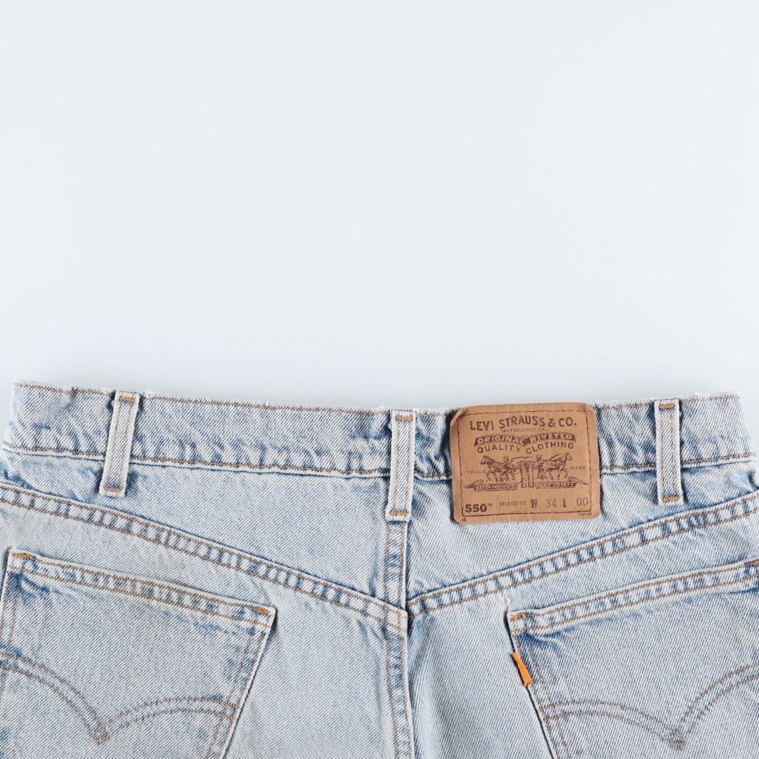 90'S Levi's 36550-0214 Orange Tab Denim Shorts, Men's W34 (approx.), Vintage cotton blue type Vintage Second Hand