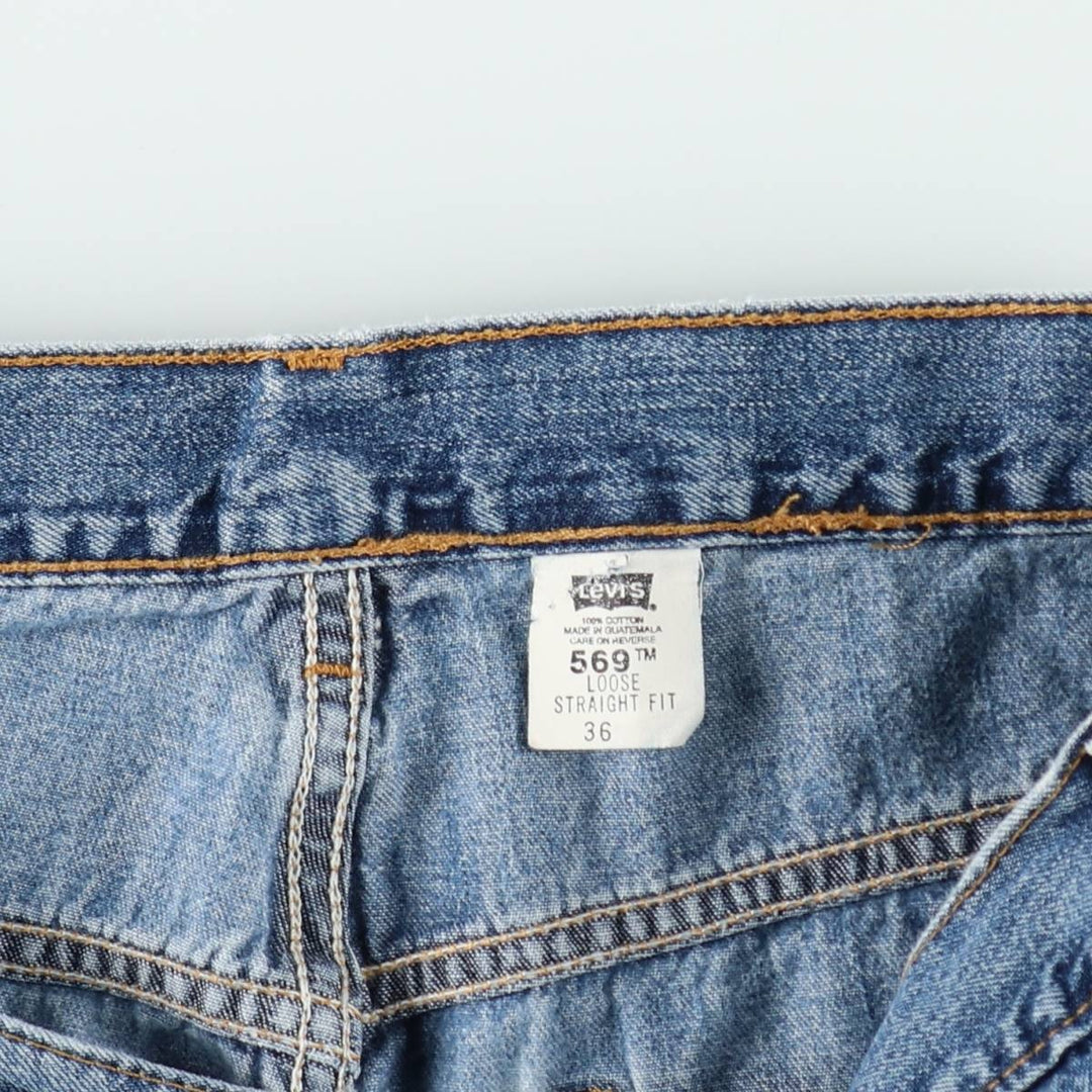 2000'S Levi's 569 Large Straight Fit Denim Shorts (Men's W34 equivalent) cotton blue type Vintage Second Hand