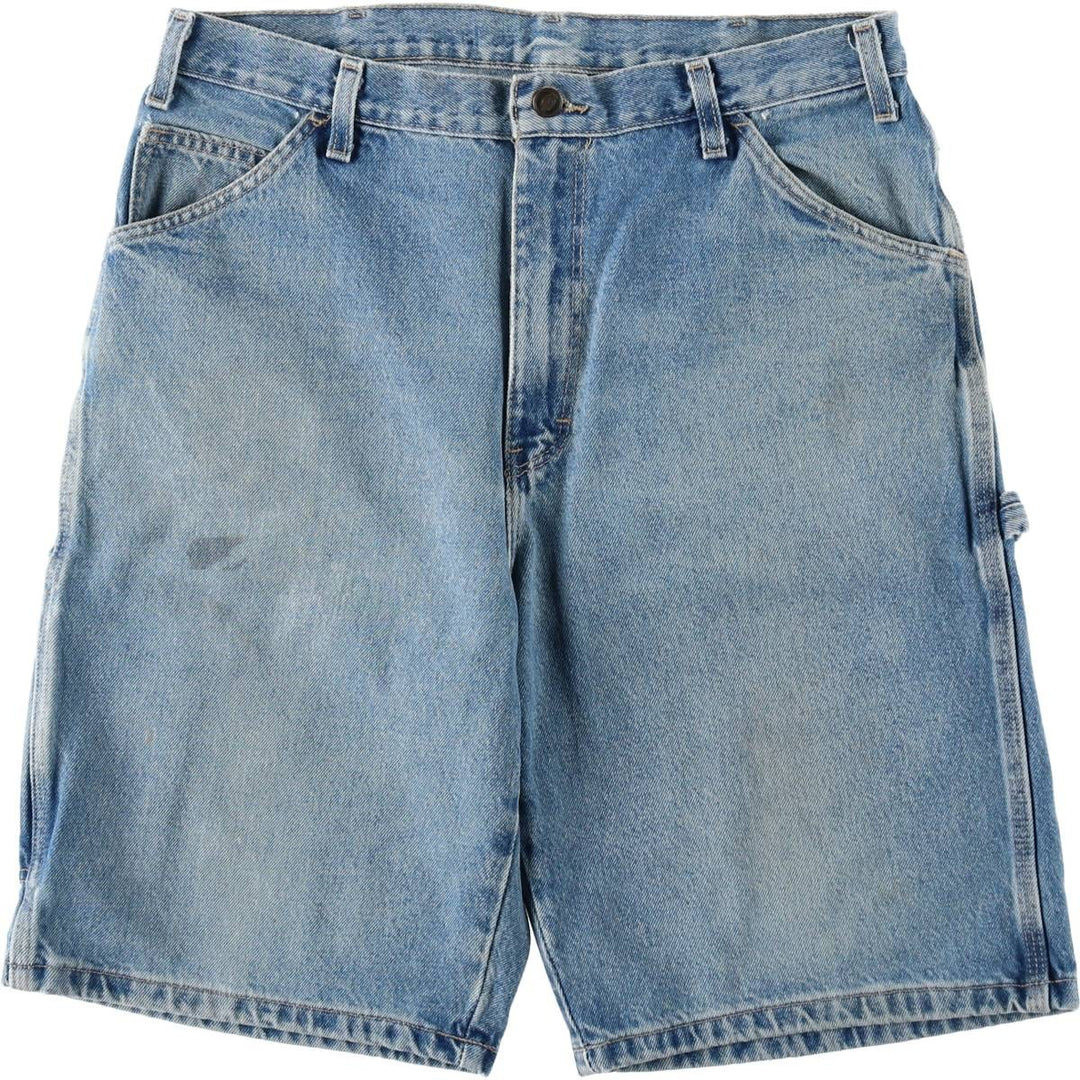 Dickies Relaxed Fit Denim Painter Shorts, Men's W34 cotton blue type Vintage Second Hand