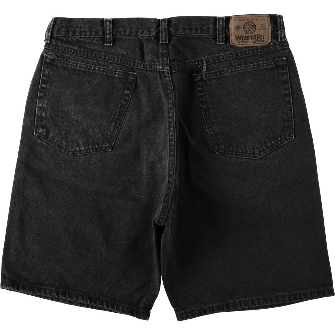 Wrangler Black Denim Shorts, Shorts, Men's, W34 cotton black type Vintage Second Hand