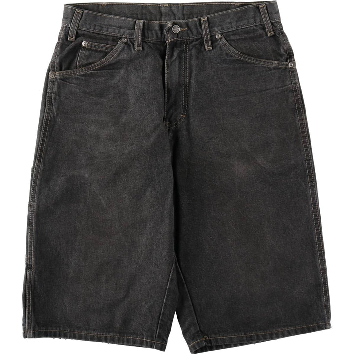 Dickies Loose Fit Black Denim Shorts, Men's W33 (approx.) unclear black type Vintage Second Hand
