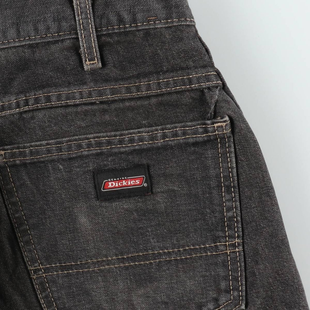 Dickies Loose Fit Black Denim Shorts, Men's W33 (approx.) unclear black type Vintage Second Hand