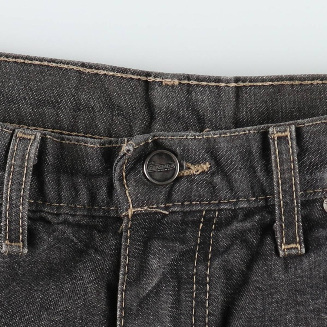 Dickies Loose Fit Black Denim Shorts, Men's W33 (approx.) unclear black type Vintage Second Hand