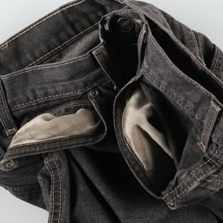Dickies Loose Fit Black Denim Shorts, Men's W33 (approx.) unclear black type Vintage Second Hand