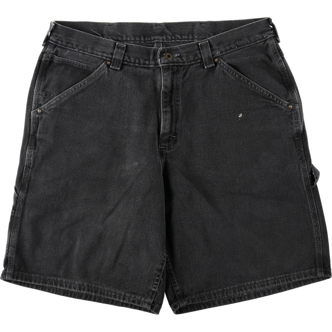 90s-00'S Lee DUNGAREES Black Denim Painter Shorts, Men's Size W36 (approx.), Vintage cotton black type Vintage Second Hand