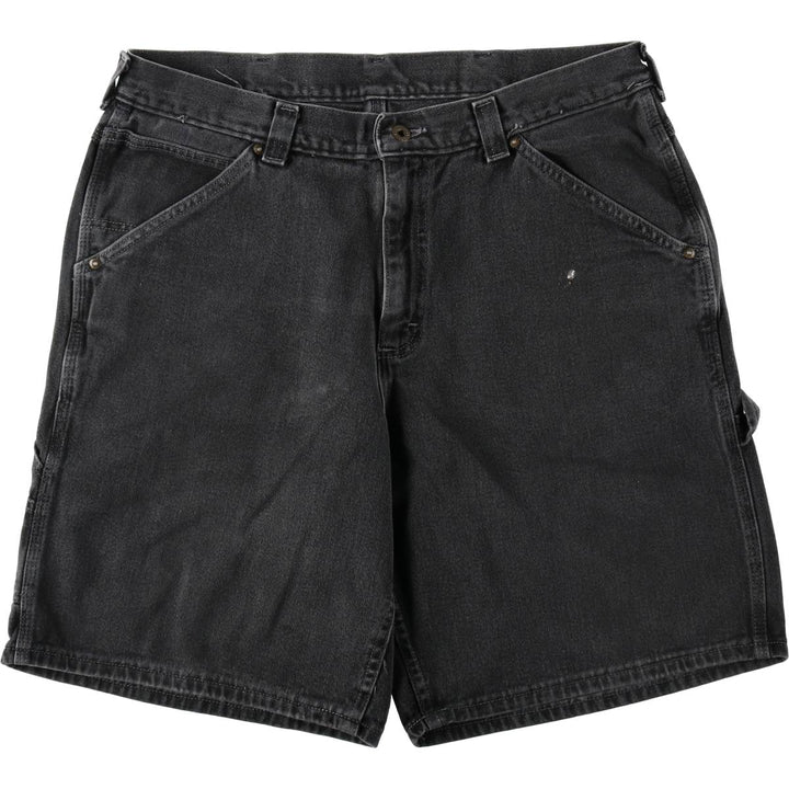 90s-00'S Lee DUNGAREES Black Denim Painter Shorts, Men's Size W36 (approx.), Vintage cotton black type Vintage Second Hand