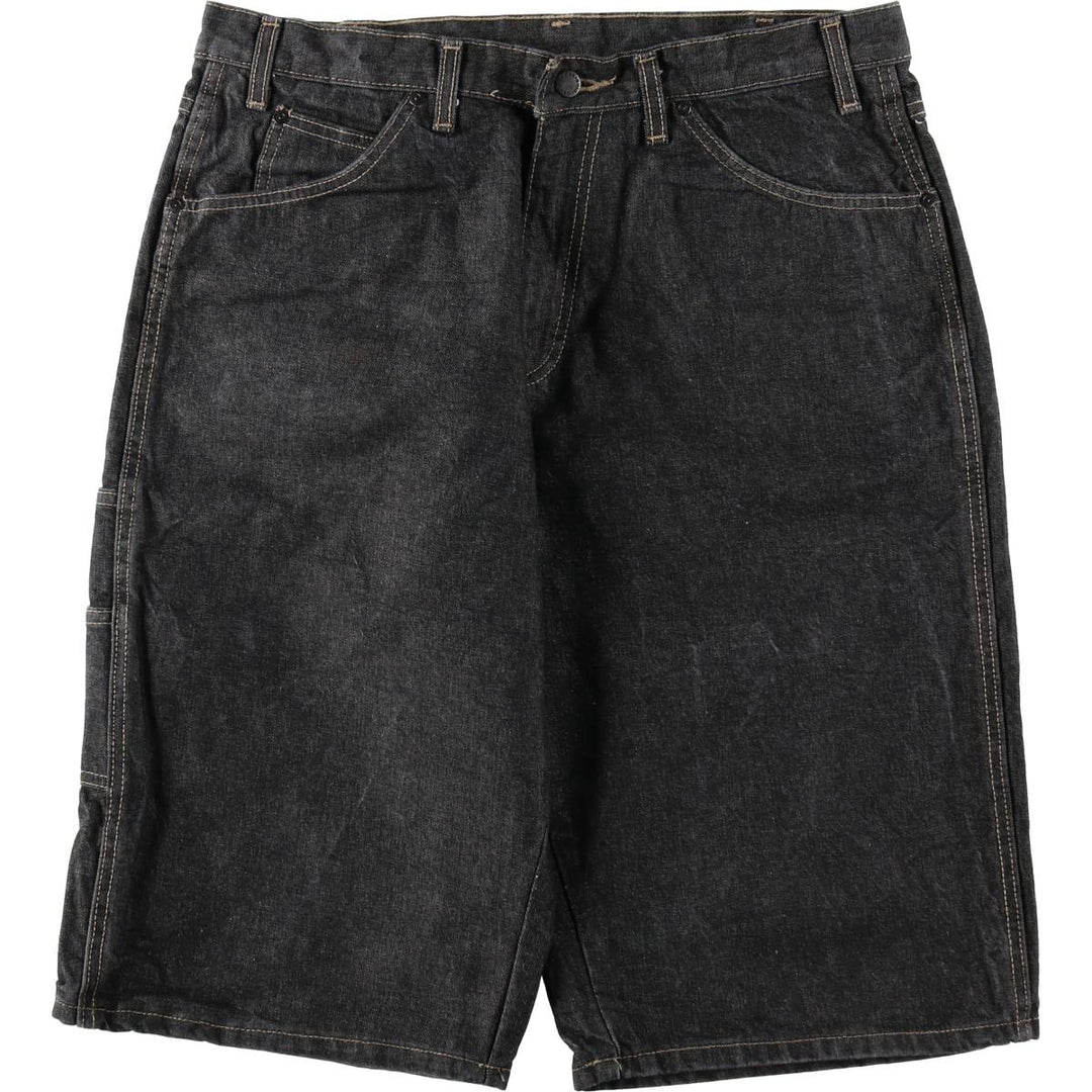 Dickies Black Denim Shorts, Men's W35 (approx.) cotton black type Vintage Second Hand