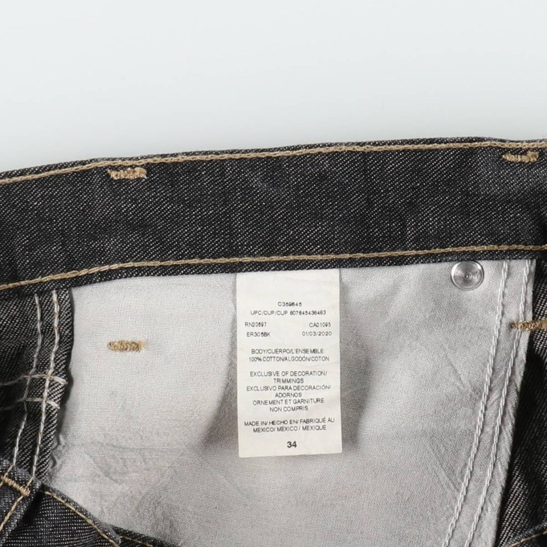 Dickies Black Denim Shorts, Men's W35 (approx.) cotton black type Vintage Second Hand