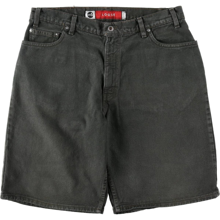 90'S Levi's Silver Tab Loose Denim Shorts, Half Pants, Made in USA, Men's W36 (approx.), Vintage cotton Green type dark green Vintage Second Hand