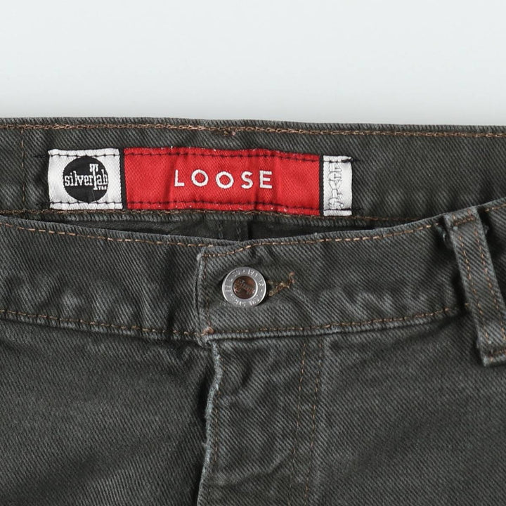 90'S Levi's Silver Tab Loose Denim Shorts, Half Pants, Made in USA, Men's W36 (approx.), Vintage cotton Green type dark green Vintage Second Hand