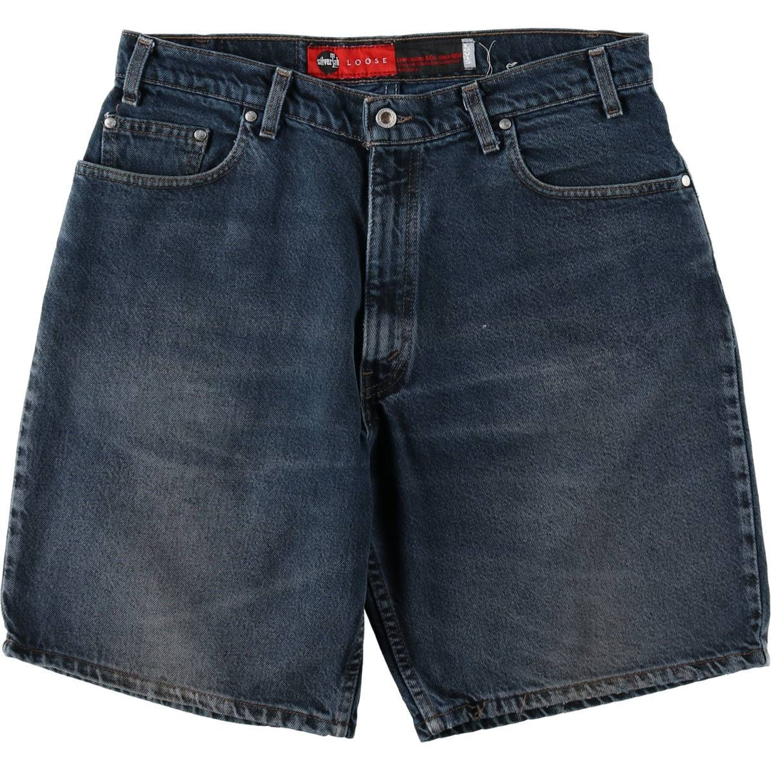 90'S Levi's Silver Tab Loose Denim Shorts, Made in USA, Men's Size W36 (approx.), Vintage cotton navy blue type Vintage Second Hand