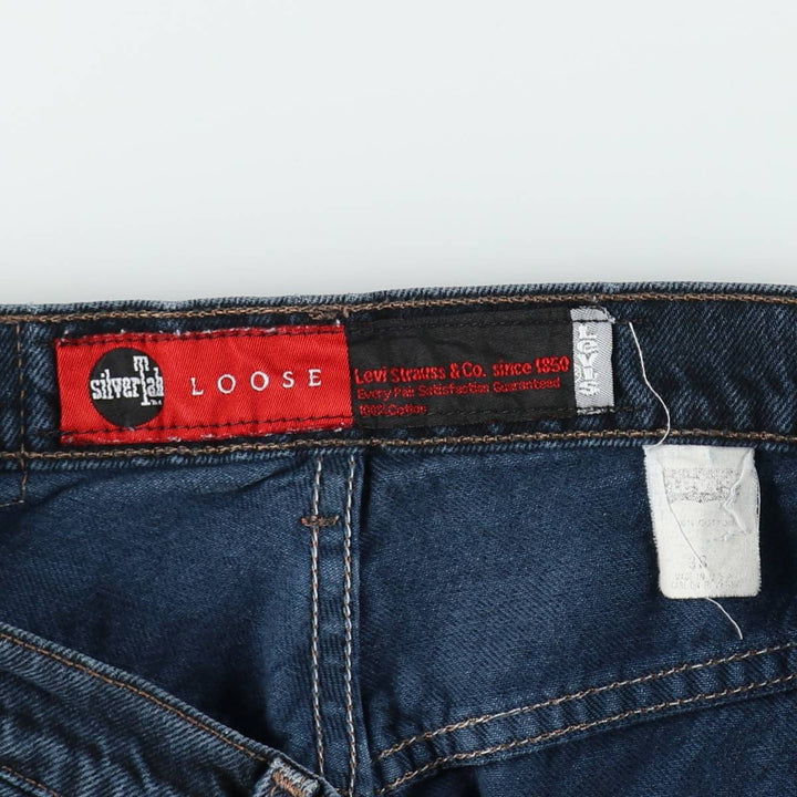 90'S Levi's Silver Tab Loose Denim Shorts, Made in USA, Men's Size W36 (approx.), Vintage cotton navy blue type Vintage Second Hand