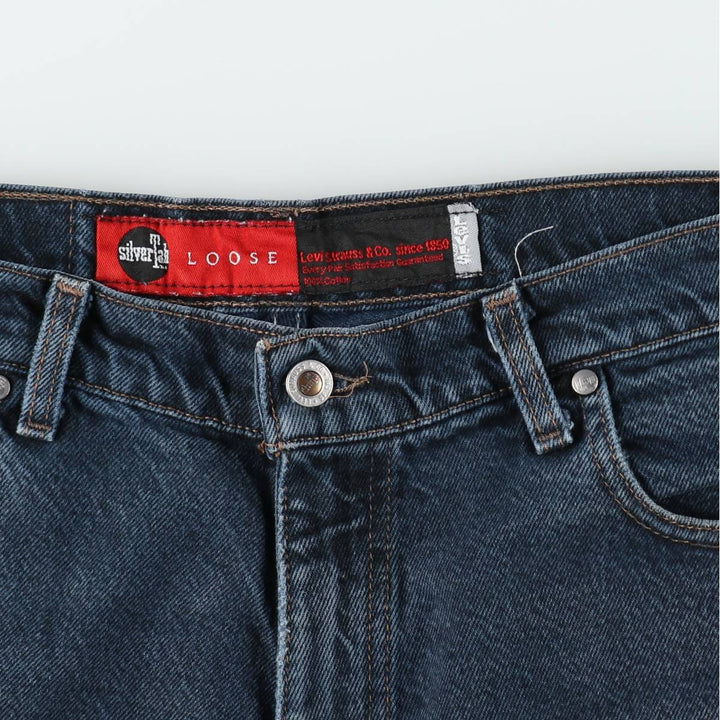 90'S Levi's Silver Tab Loose Denim Shorts, Made in USA, Men's Size W36 (approx.), Vintage cotton navy blue type Vintage Second Hand