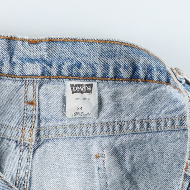 90'S Levi's 36550-0214 Orange Tab Denim Shorts, Made in USA, Men's W33 (approx.) cotton blue type Vintage Second Hand