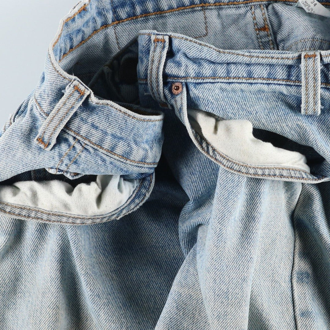90'S Levi's 36550-0214 Orange Tab Denim Shorts, Made in USA, Men's W33 (approx.) cotton blue type Vintage Second Hand