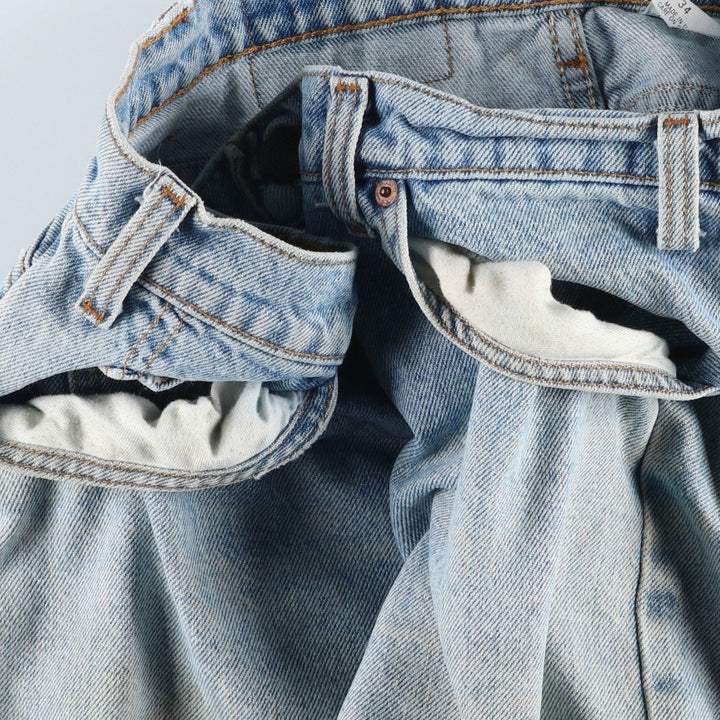 90'S Levi's 36550-0214 Orange Tab Denim Shorts, Made in USA, Men's W33 (approx.) cotton blue type Vintage Second Hand