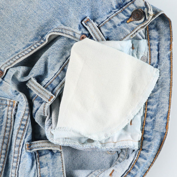 90'S Levi's 36550-0214 Orange Tab Denim Shorts, Made in USA, Men's W33 (approx.) cotton blue type Vintage Second Hand