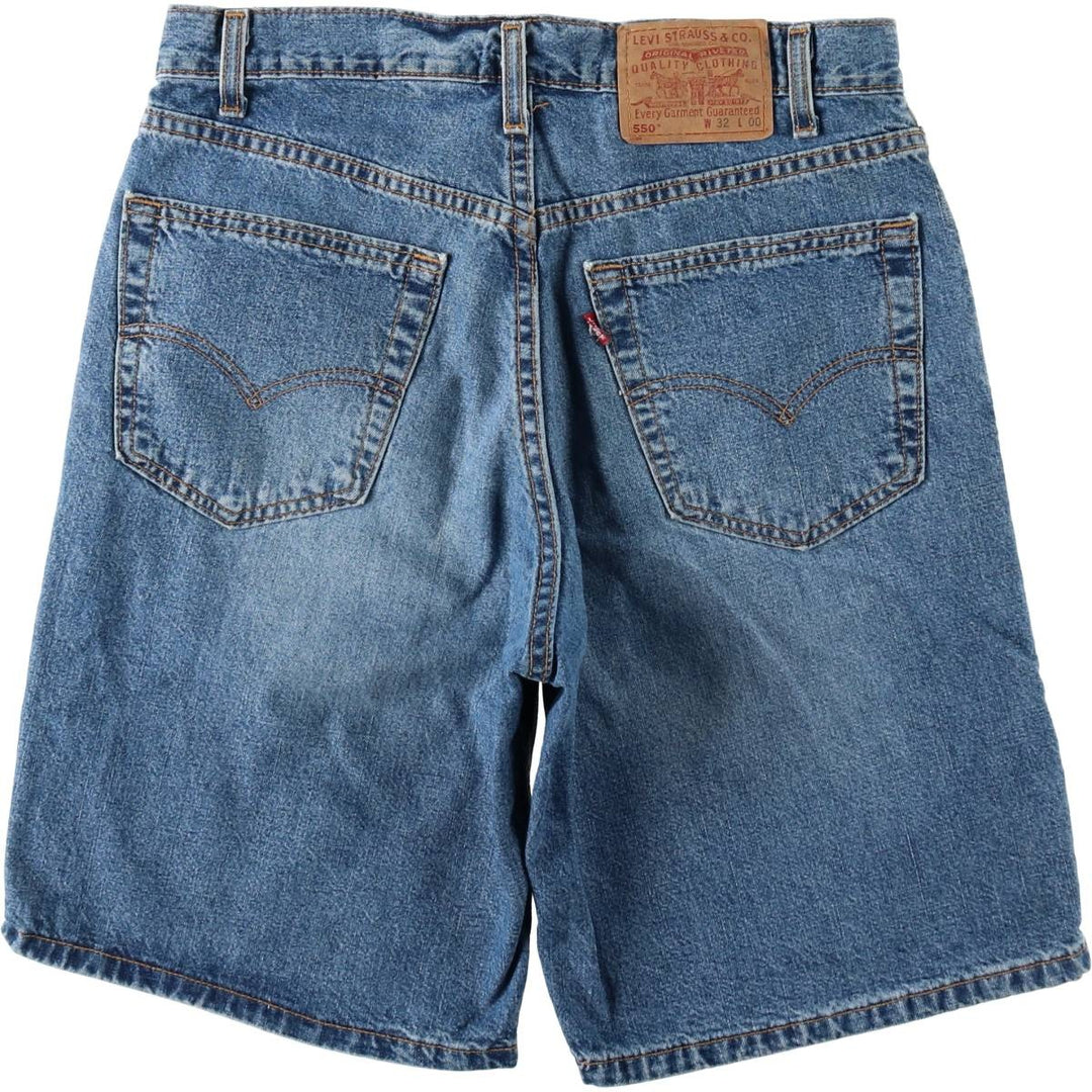 2000'S Levi's 550 Relaxed Fit Denim Shorts, Made in USA, Men's Size W32 (approx.) unclear blue type Vintage Second Hand
