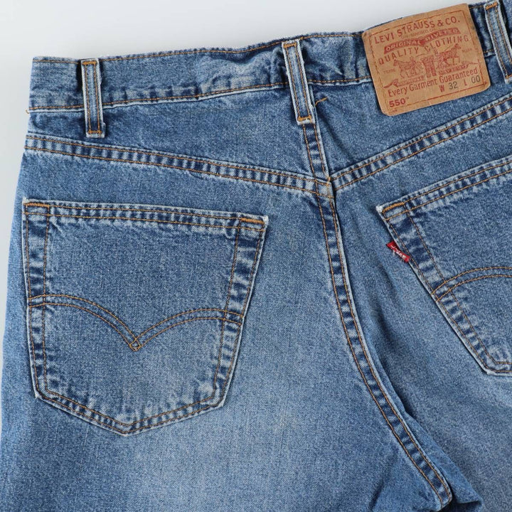 2000'S Levi's 550 Relaxed Fit Denim Shorts, Made in USA, Men's Size W32 (approx.) unclear blue type Vintage Second Hand