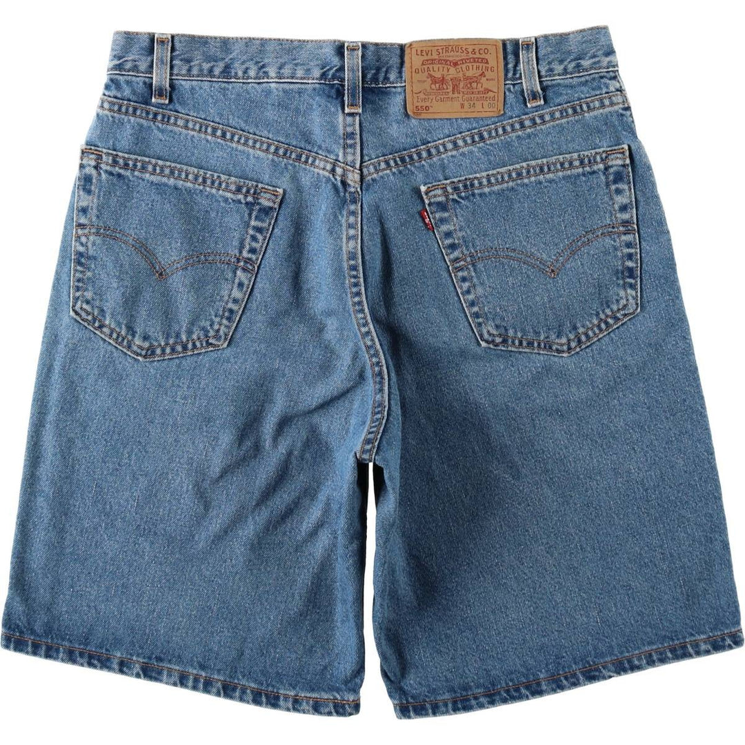 2000'S Levi's 550 Relaxed Fit Denim Shorts, Made in USA, Men's Size W34 (approx.) cotton blue type Vintage Second Hand