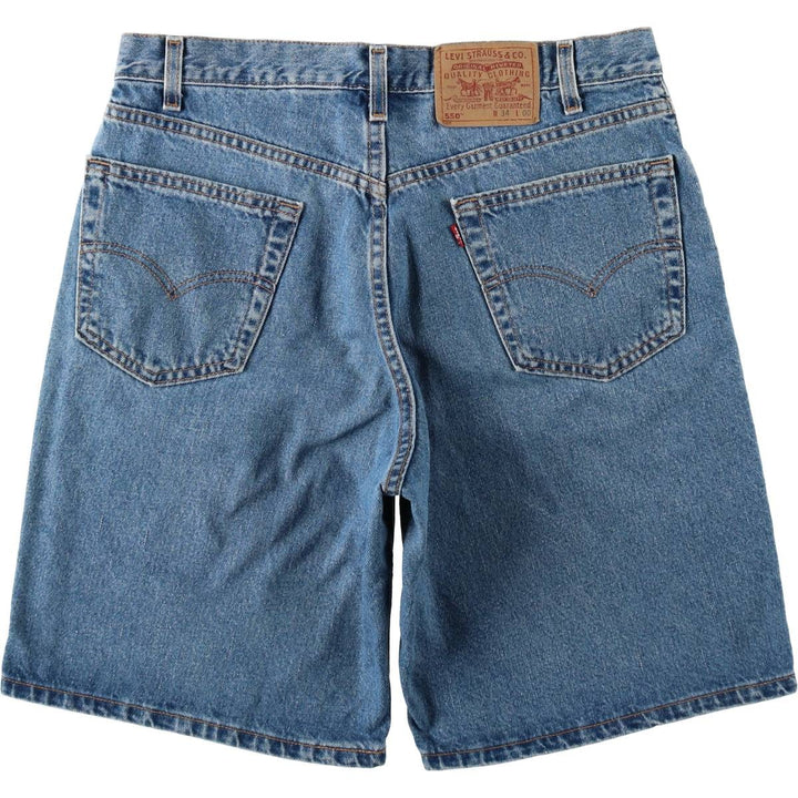 2000'S Levi's 550 Relaxed Fit Denim Shorts, Made in USA, Men's Size W34 (approx.) cotton blue type Vintage Second Hand