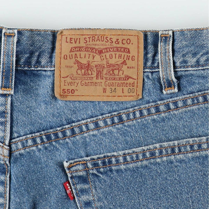 2000'S Levi's 550 Relaxed Fit Denim Shorts, Made in USA, Men's Size W34 (approx.) cotton blue type Vintage Second Hand