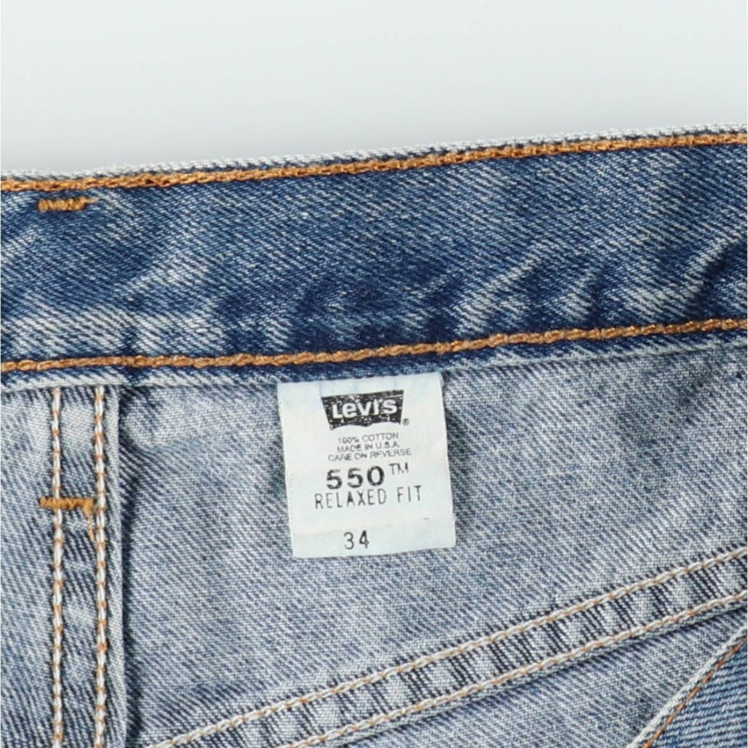2000'S Levi's 550 Relaxed Fit Denim Shorts, Made in USA, Men's Size W34 (approx.) cotton blue type Vintage Second Hand