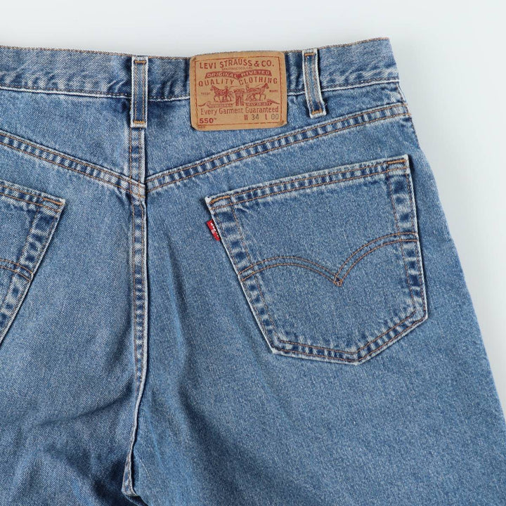 2000'S Levi's 550 Relaxed Fit Denim Shorts, Made in USA, Men's Size W34 (approx.) cotton blue type Vintage Second Hand