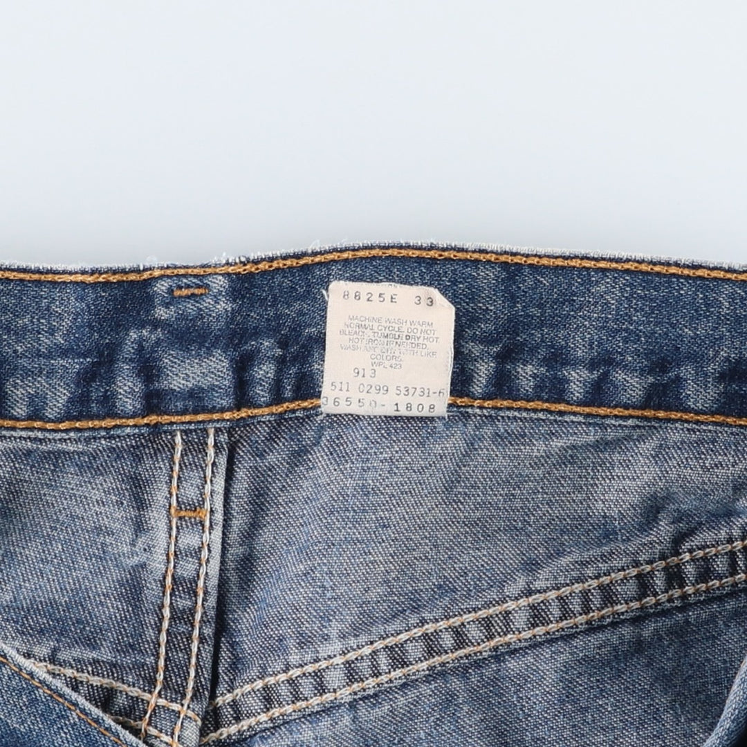 90'S Levi's 550 Relaxed Fit Denim Shorts (Jorts) Made in USA, Men's Size 32, Vintage cotton blue type Vintage Second Hand