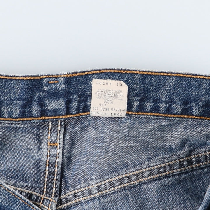 90'S Levi's 550 Relaxed Fit Denim Shorts (Jorts) Made in USA, Men's Size 32, Vintage cotton blue type Vintage Second Hand