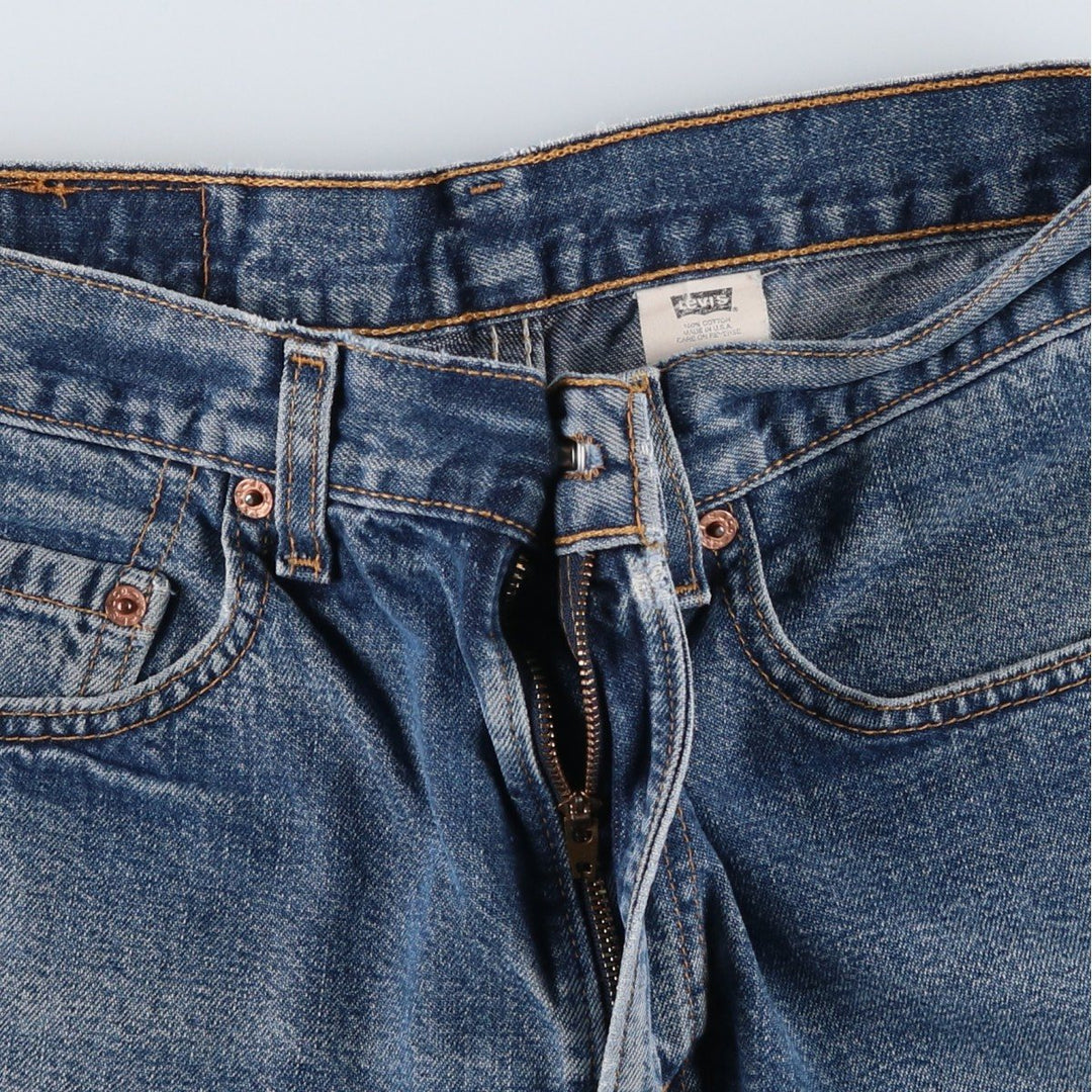 90'S Levi's 550 Relaxed Fit Denim Shorts (Jorts) Made in USA, Men's Size 32, Vintage cotton blue type Vintage Second Hand