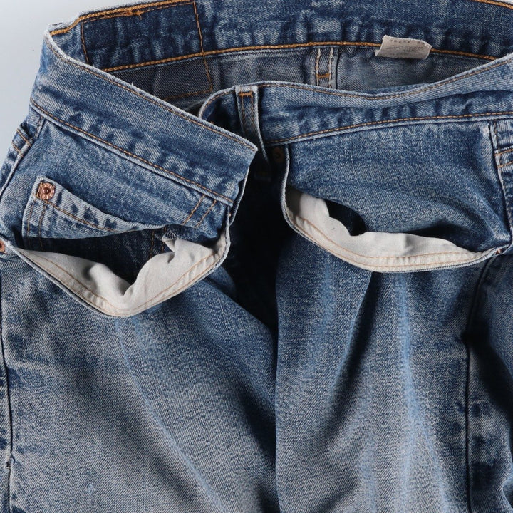 90'S Levi's 550 Relaxed Fit Denim Shorts (Jorts) Made in USA, Men's Size 32, Vintage cotton blue type Vintage Second Hand