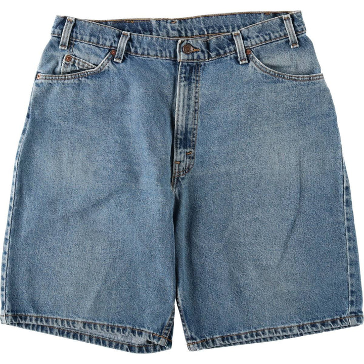 90'S Levi's 560 Loose Fit Orange Tab Denim Shorts, Made in USA, Men's W36 (approx.), Vintage cotton blue type Vintage Second Hand