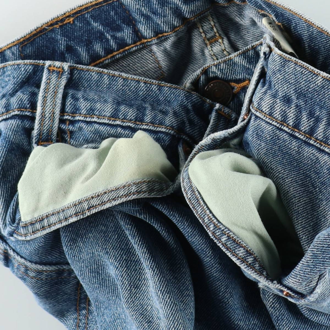 90'S Levi's 560 Loose Fit Orange Tab Denim Shorts, Made in USA, Men's W36 (approx.), Vintage cotton blue type Vintage Second Hand